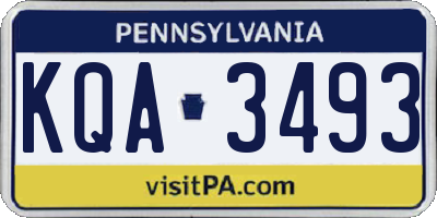 PA license plate KQA3493