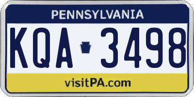 PA license plate KQA3498