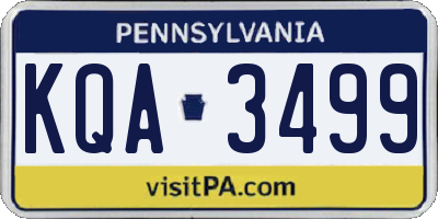PA license plate KQA3499