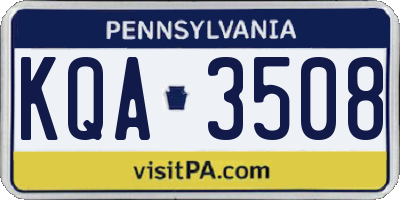 PA license plate KQA3508