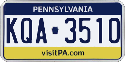 PA license plate KQA3510