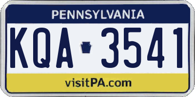 PA license plate KQA3541