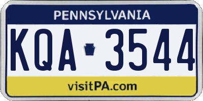 PA license plate KQA3544