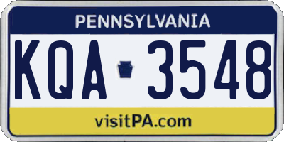 PA license plate KQA3548