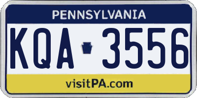 PA license plate KQA3556