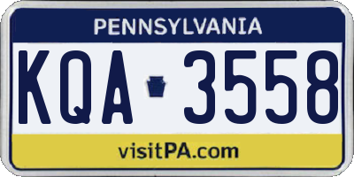 PA license plate KQA3558