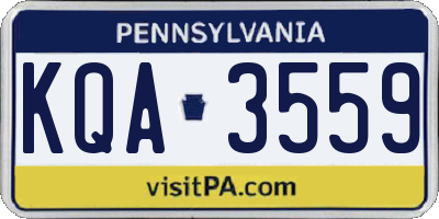 PA license plate KQA3559