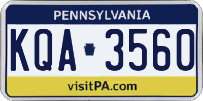 PA license plate KQA3560