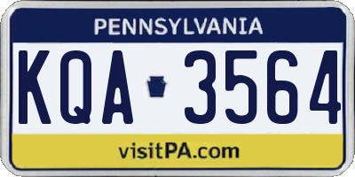 PA license plate KQA3564