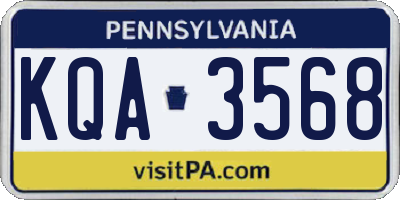 PA license plate KQA3568