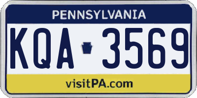 PA license plate KQA3569