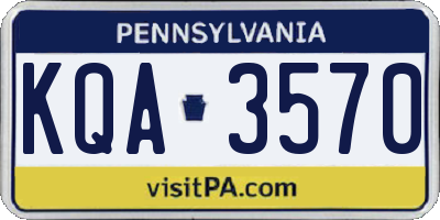 PA license plate KQA3570