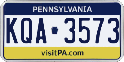 PA license plate KQA3573