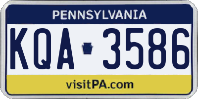 PA license plate KQA3586