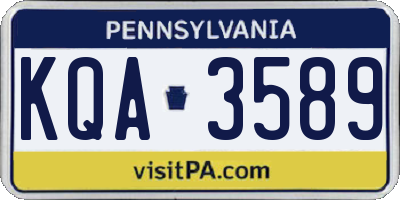 PA license plate KQA3589