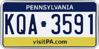 PA license plate KQA3591