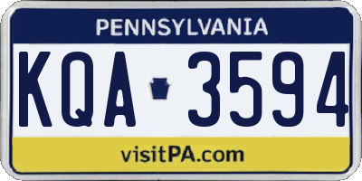 PA license plate KQA3594