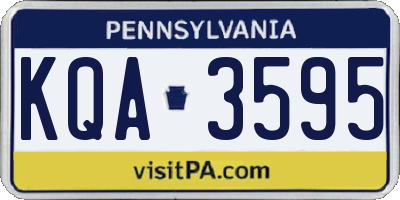 PA license plate KQA3595