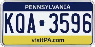 PA license plate KQA3596