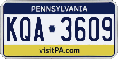 PA license plate KQA3609