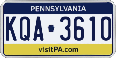 PA license plate KQA3610
