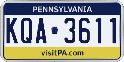 PA license plate KQA3611