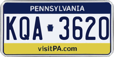 PA license plate KQA3620
