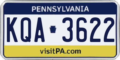 PA license plate KQA3622
