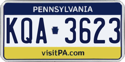 PA license plate KQA3623