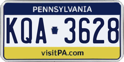 PA license plate KQA3628