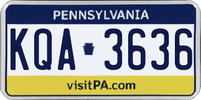 PA license plate KQA3636