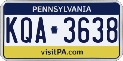 PA license plate KQA3638