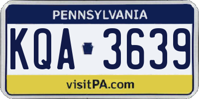 PA license plate KQA3639