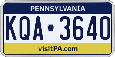 PA license plate KQA3640