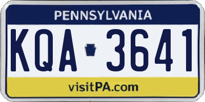 PA license plate KQA3641
