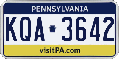 PA license plate KQA3642