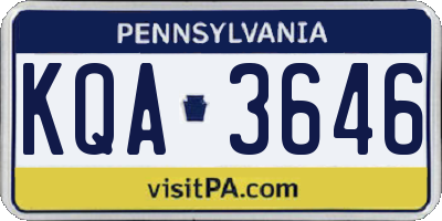 PA license plate KQA3646