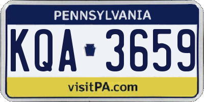 PA license plate KQA3659