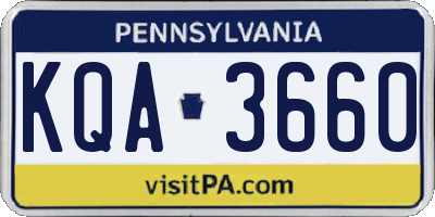 PA license plate KQA3660