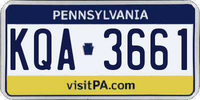 PA license plate KQA3661