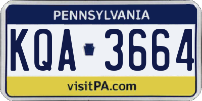 PA license plate KQA3664