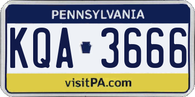 PA license plate KQA3666