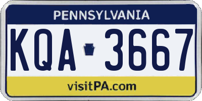 PA license plate KQA3667