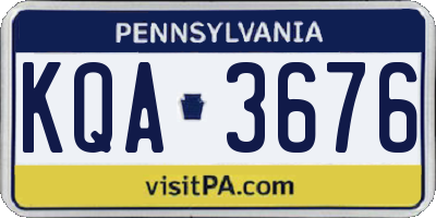 PA license plate KQA3676