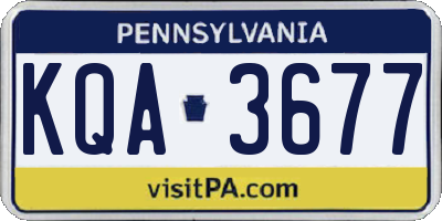 PA license plate KQA3677