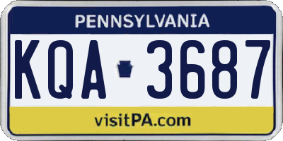 PA license plate KQA3687