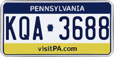 PA license plate KQA3688