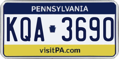 PA license plate KQA3690