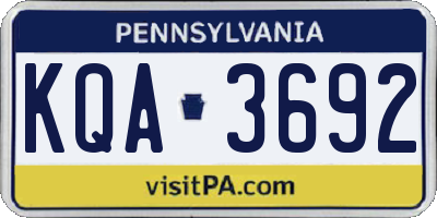 PA license plate KQA3692