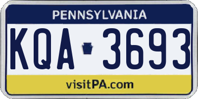 PA license plate KQA3693